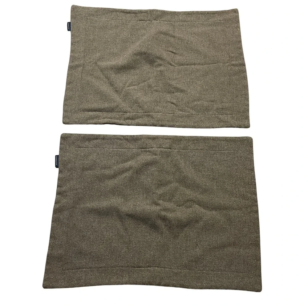 Pendleton 100% Wool Pillow Shams Set of 2 Heathered Brown Made in USA 21x28